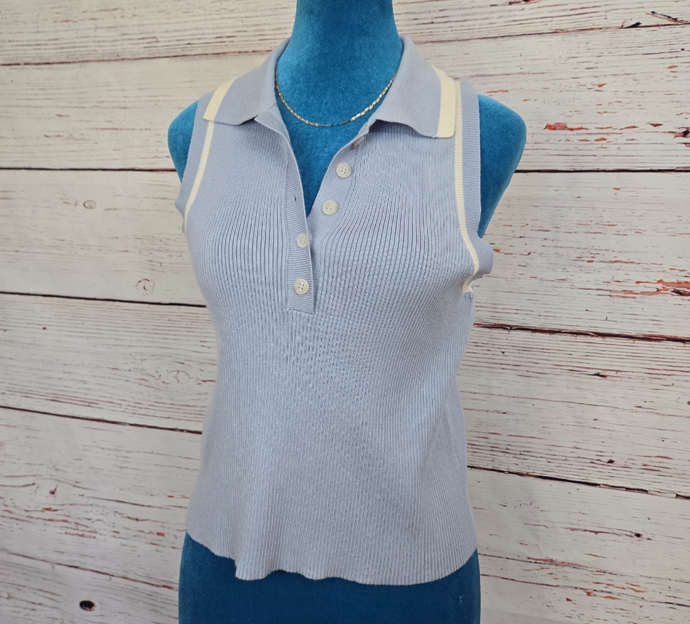 NWT Pink Rose Women's Sleeveless Polo Top Size L